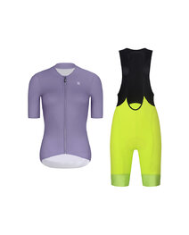 RIVANELLE Krótka koszulka kolarska i spodenki - ELEVATE - żółty/czarny/fioletowy